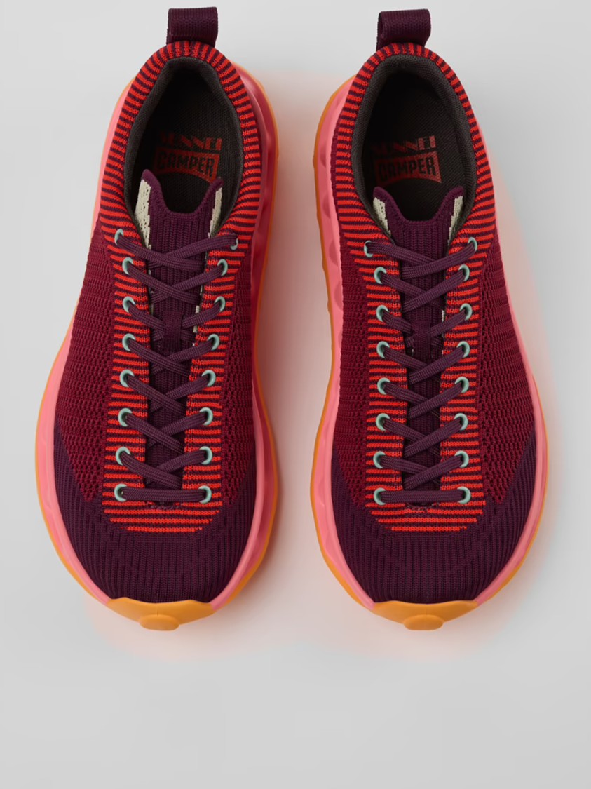 Camper Pelotissima Knitted Deep Burgundy Sneakers