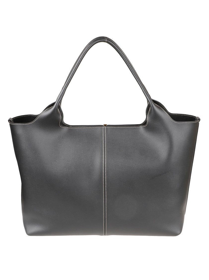 Tod's Structured Black Tote Bag With Minimalist Design