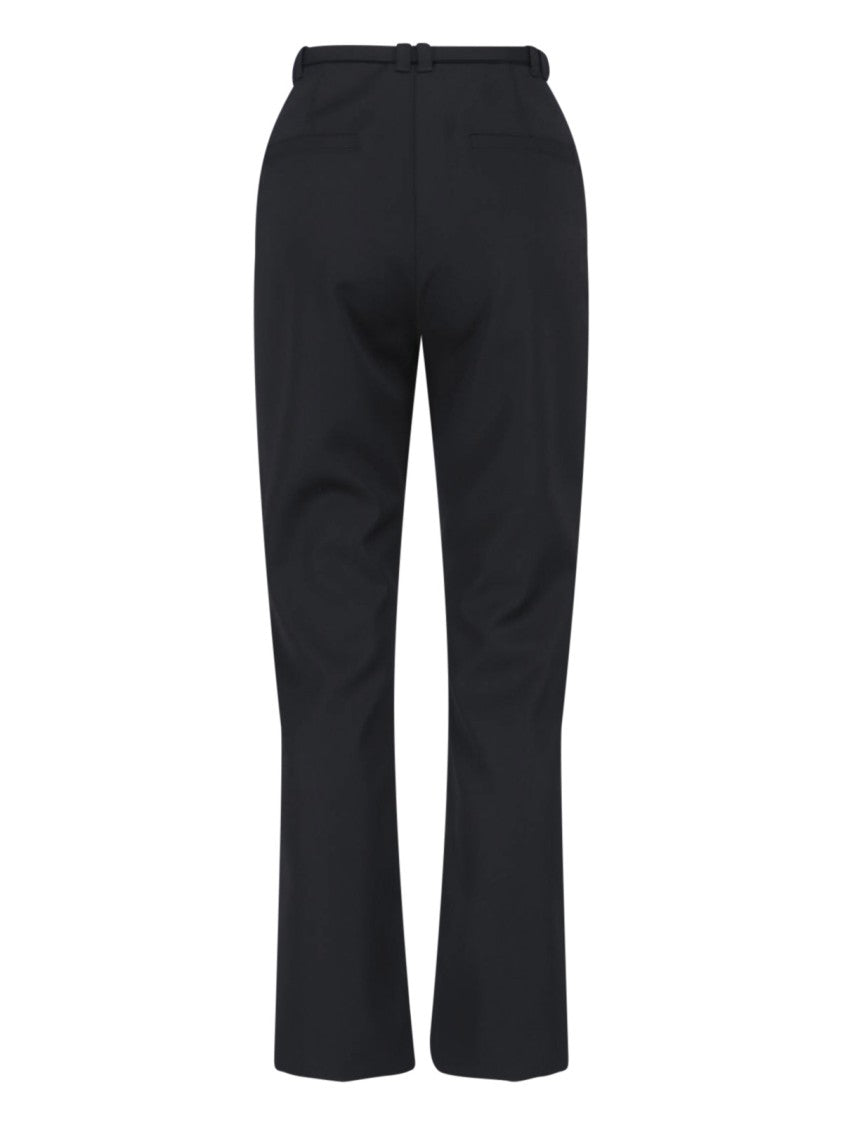 Diesel Black Tailored Wool Blend Pants With Belt