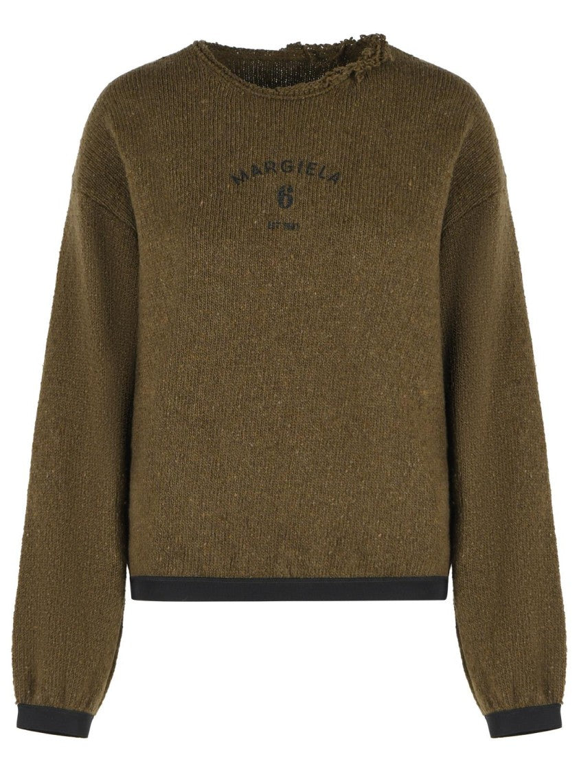 Mm6 By Maison Margiela Green Wool Blend Sweater