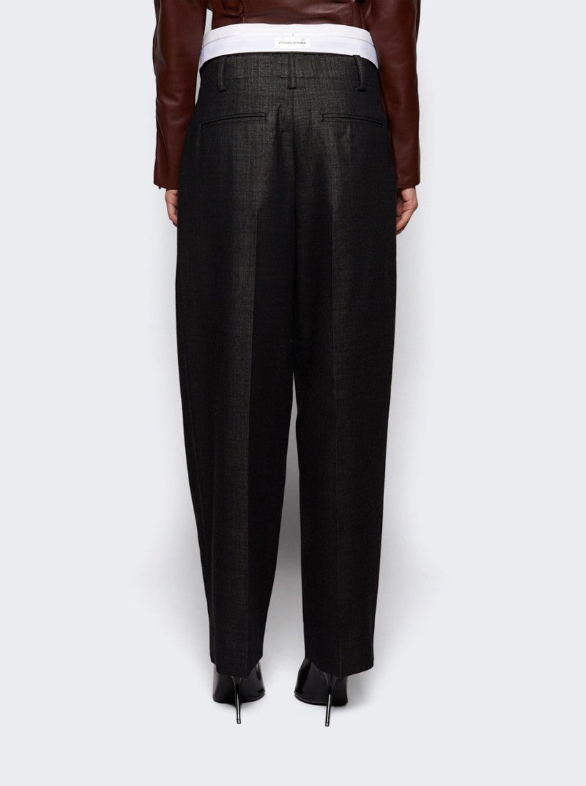 Victoria Beckham Double Waistband Detail Trouser Black And Ivory