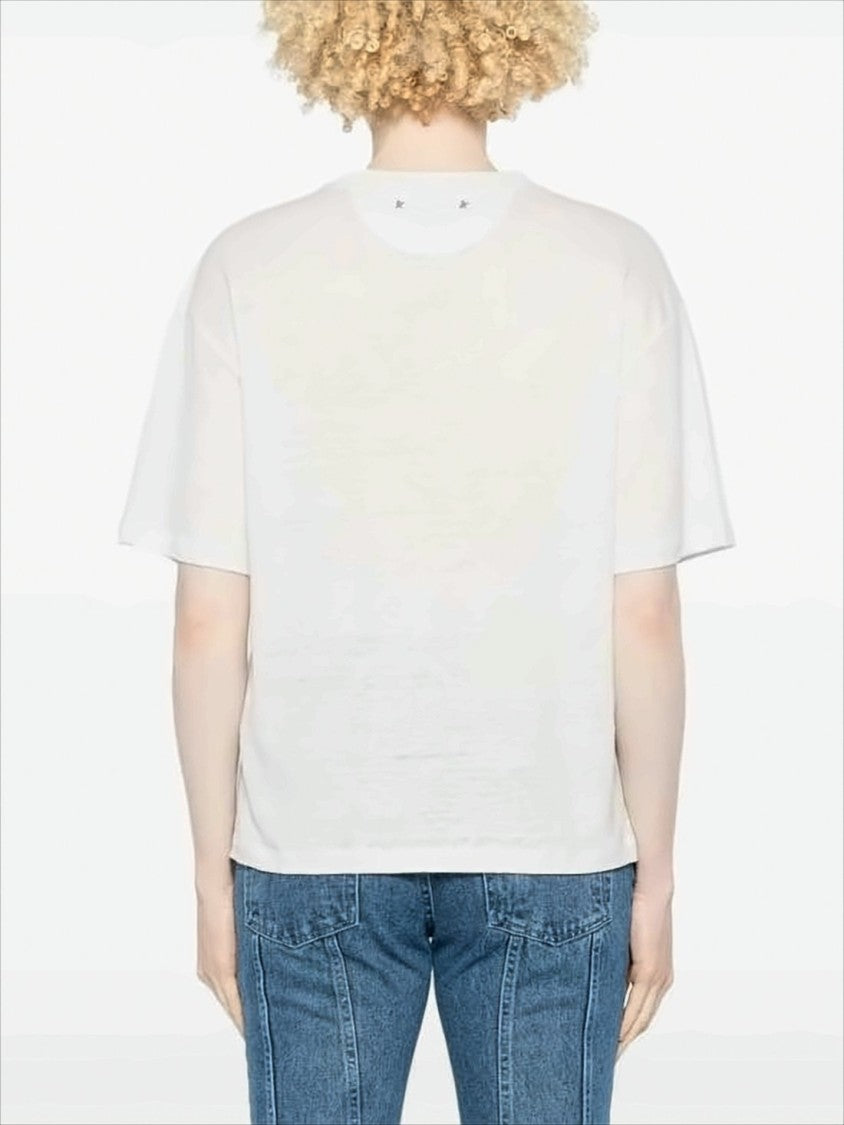 Golden Goose Relaxed-Fit Hemp T-Shirt With Vintage Collegiate Print