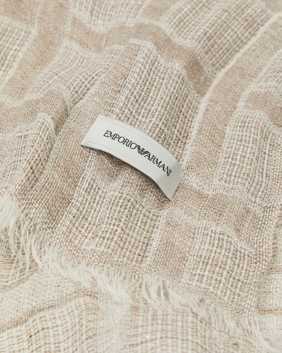 Emporio Armani Brushed Linen Lurex Threads Women's Scarf