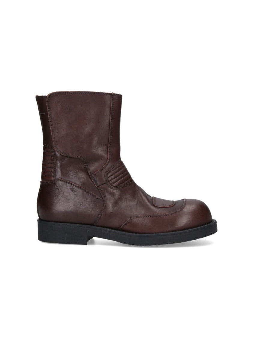 Mm6 By Maison Margiela "Biker" Boots – Brown