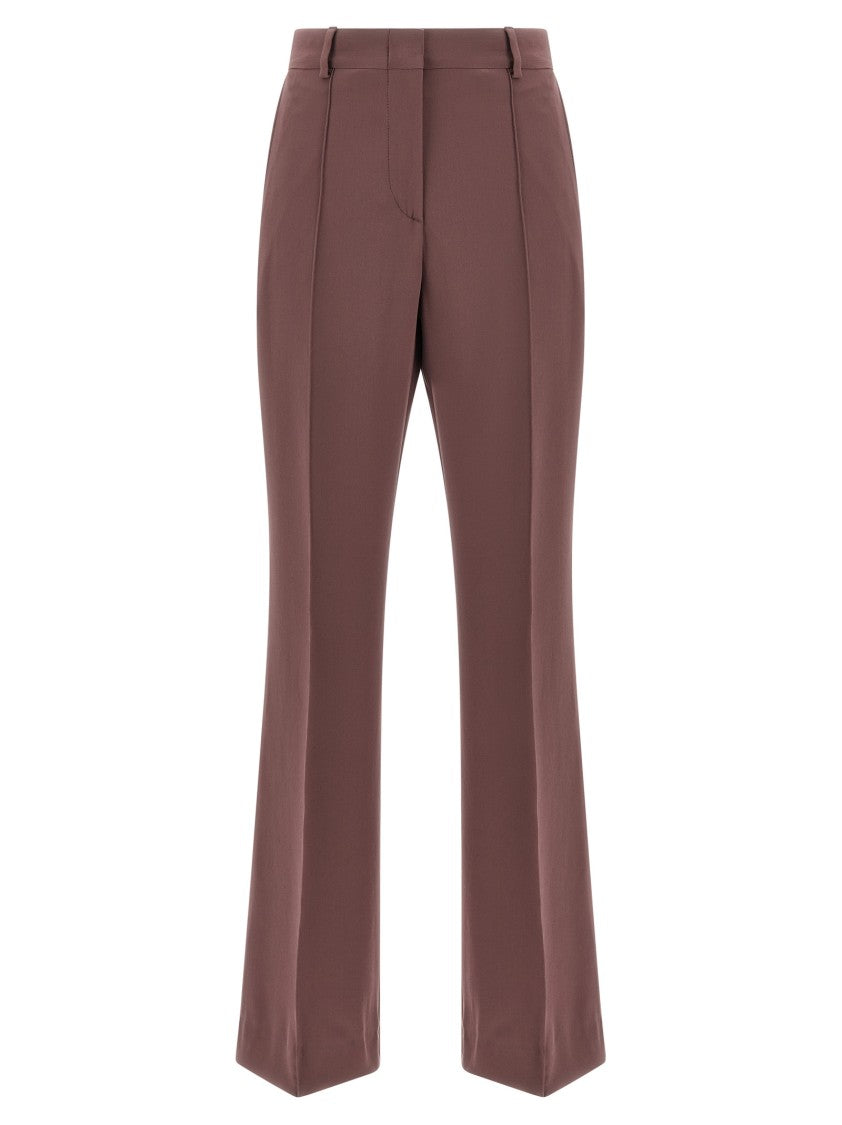 Brioni Flared Silk Trousers With Luxurious Finish And Functional Design