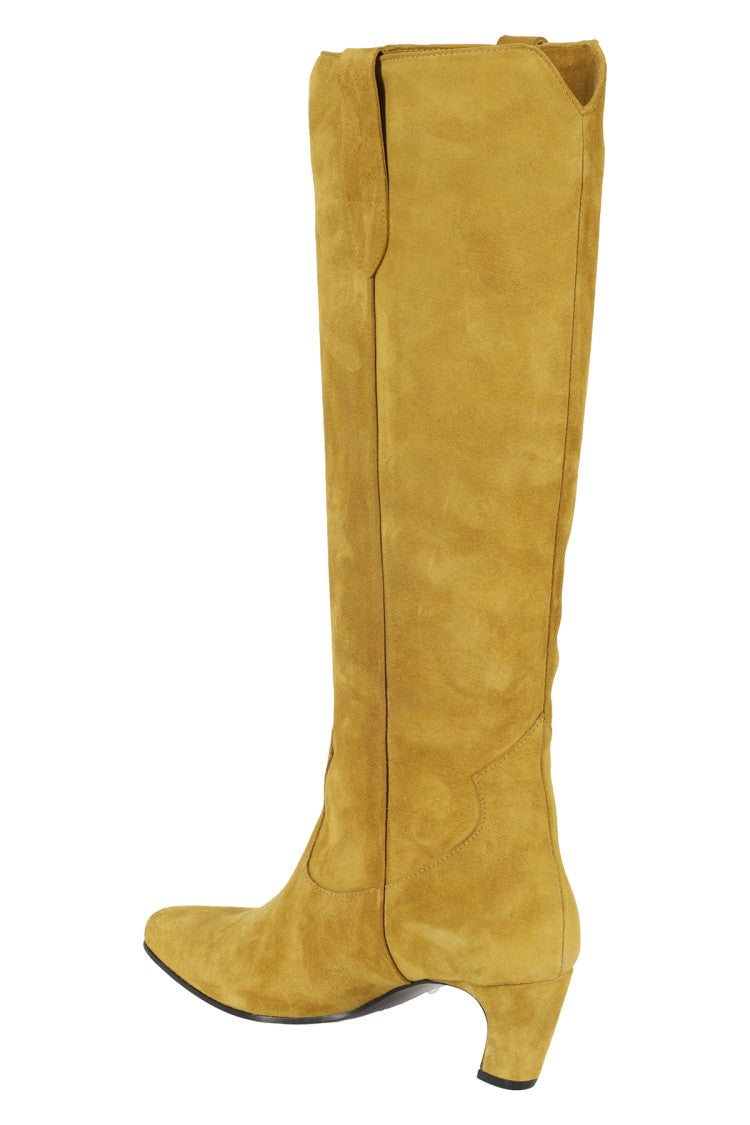 Aldo Castagna Mustard Suede Knee-High Boots