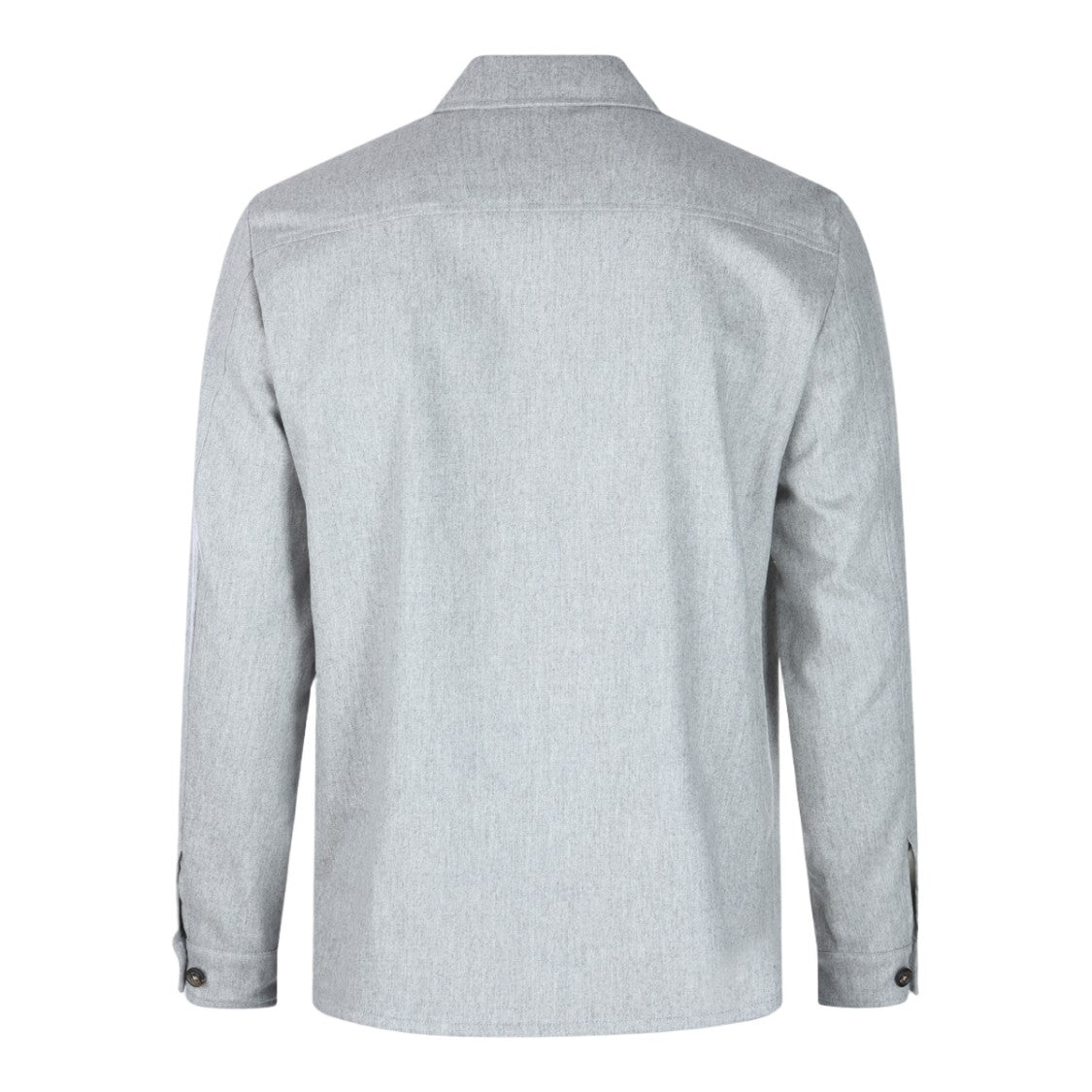 Eleventy Light Grey Long-Sleeve Shirt With Classic Collar