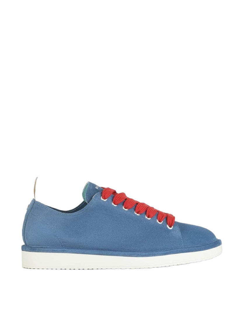 Panchic P01 Blue Suede Sneakers Red Accents