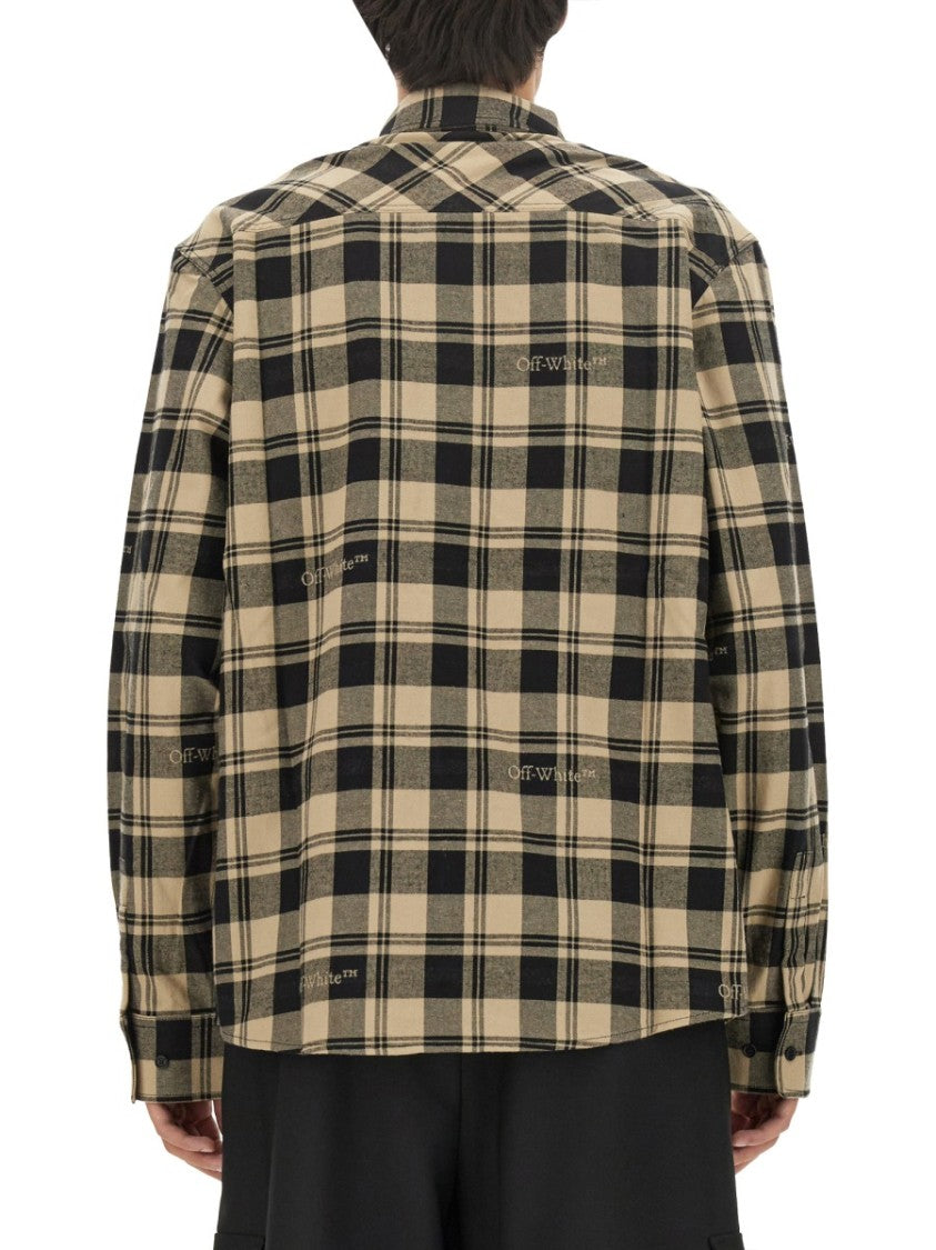 Off-White Oversized Check Print Shirt