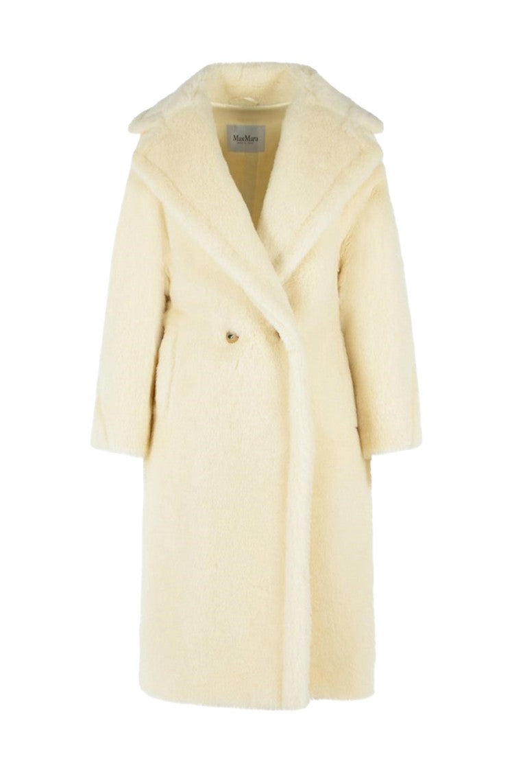 Max Mara Cream Tedgirl Plush Double-Breasted Alpaca-Blend Coat