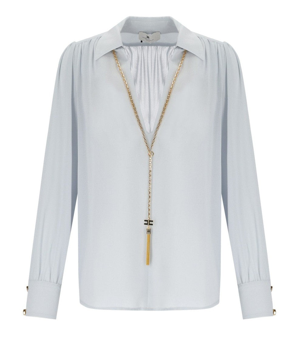 Elisabetta Franchi Stralight Blouse With Necklace