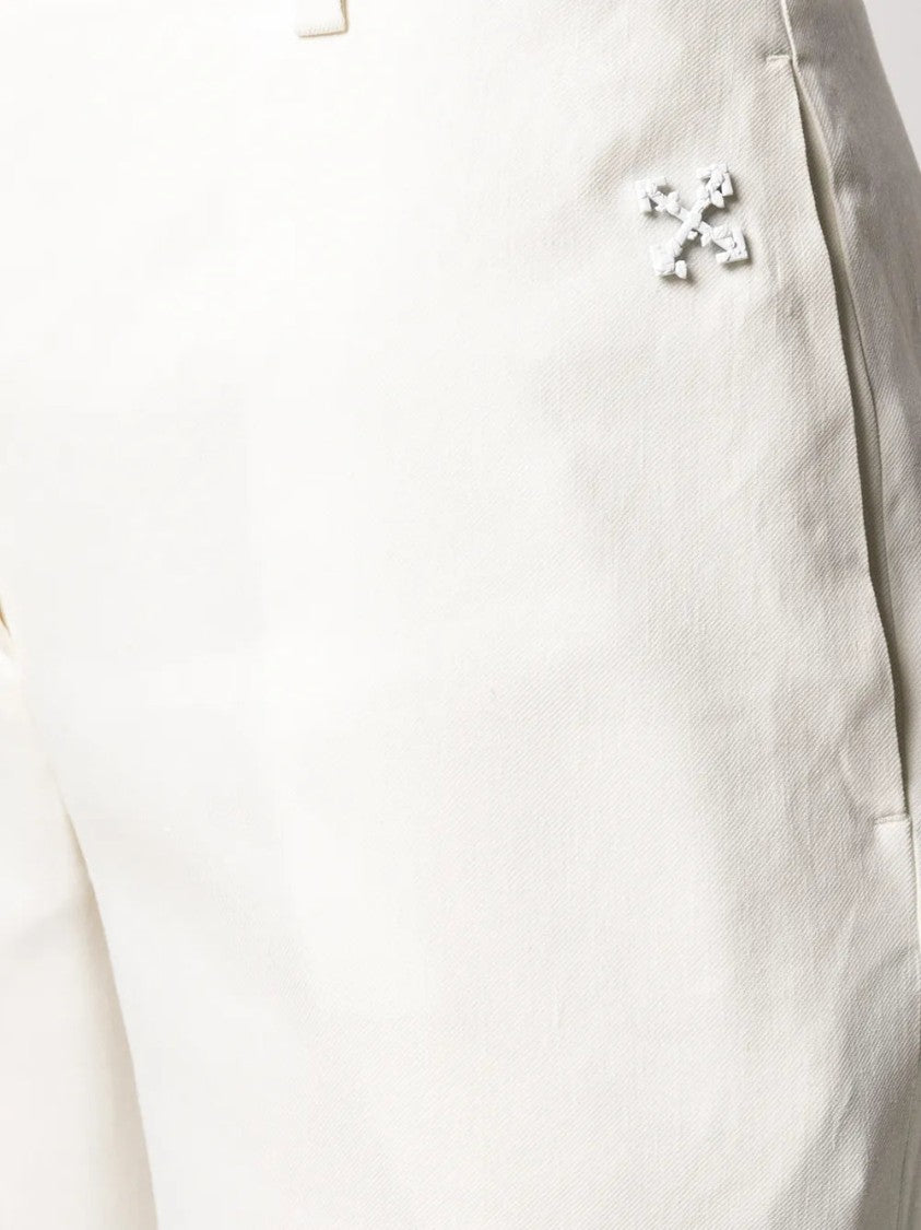 Off-White Flared Curved Cuff Trousers