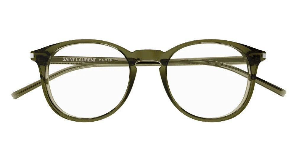Saint Laurent Eyeglasses Sl 106 012 Green Green Transparent 50/19/145