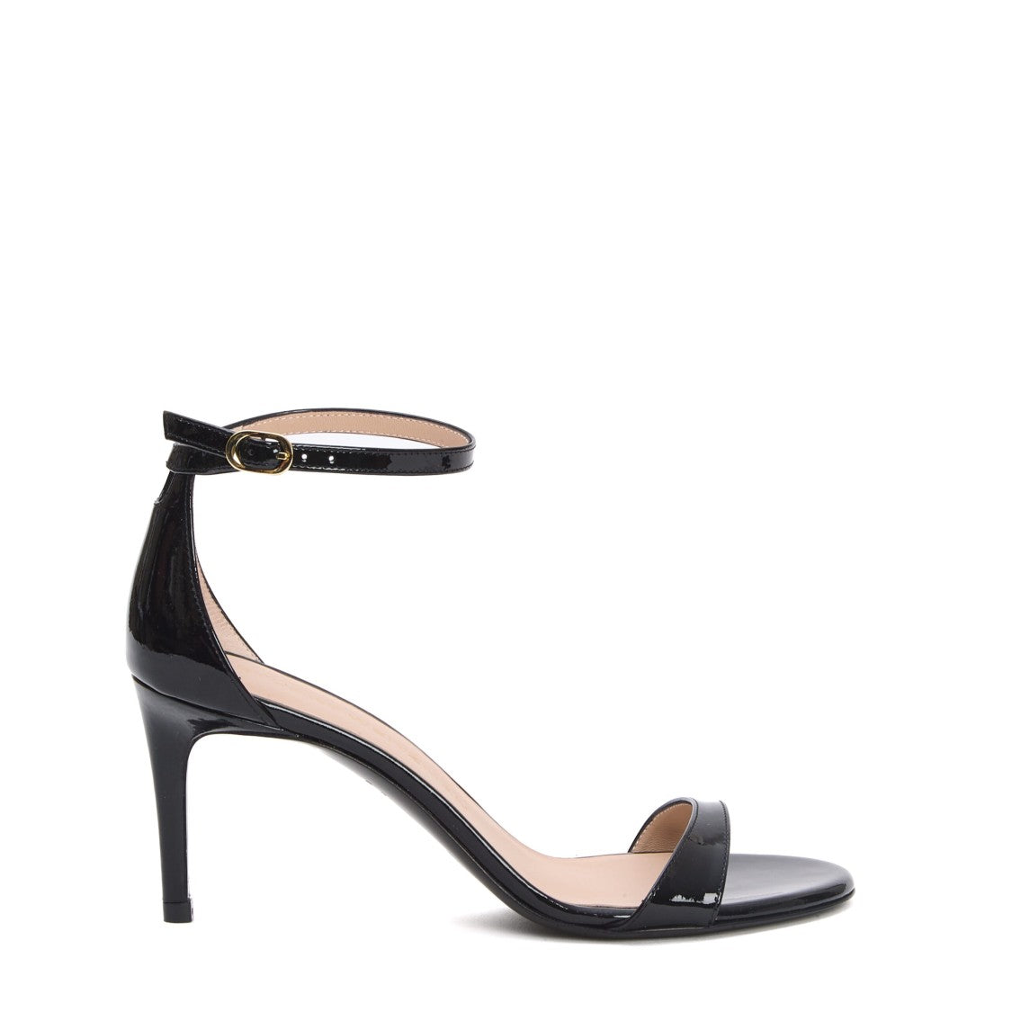Stuart Weitzman Black Patent Sandal 75Mm Heel