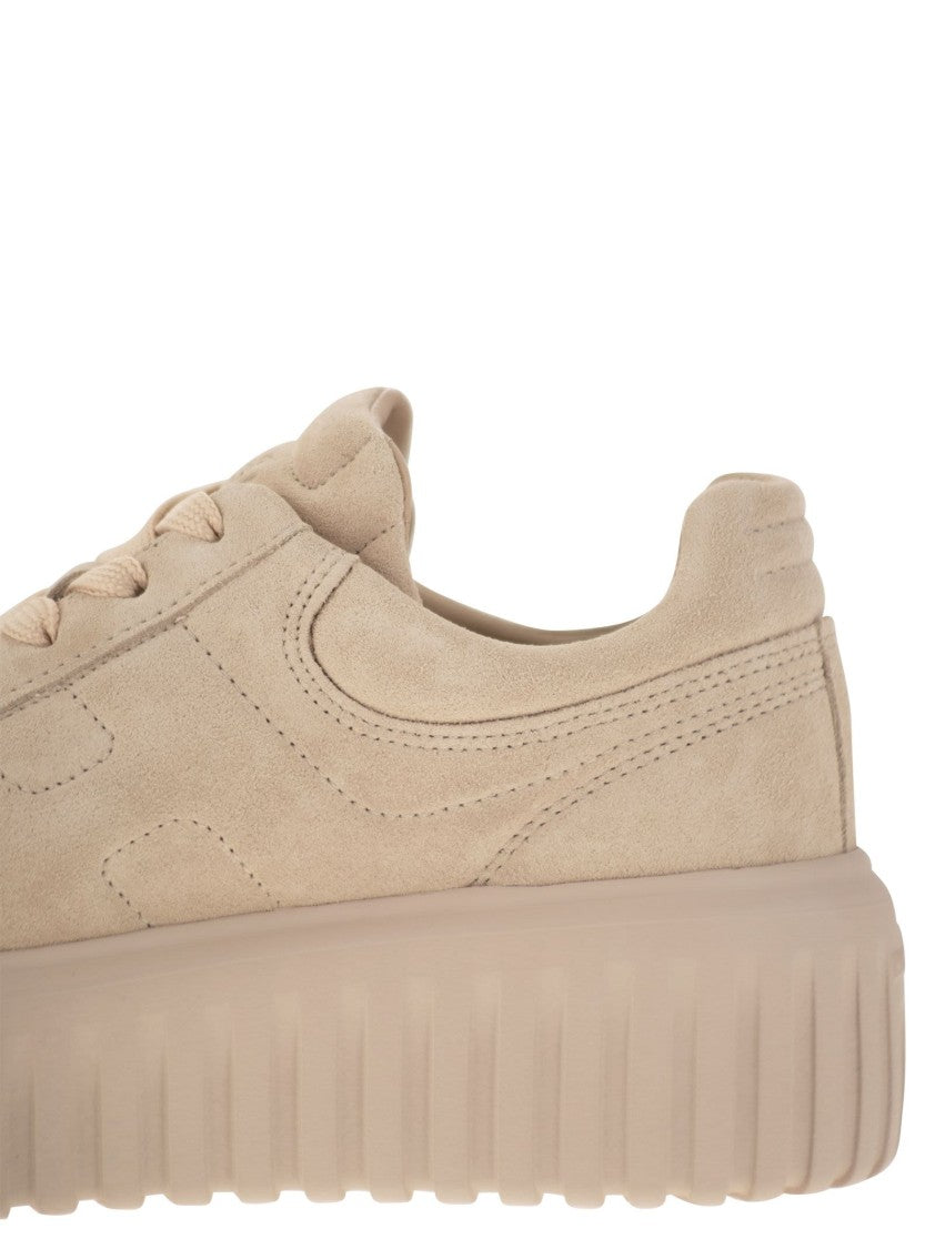 Hogan Suede H-Stripes Sneakers With Memory Foam Cushioning