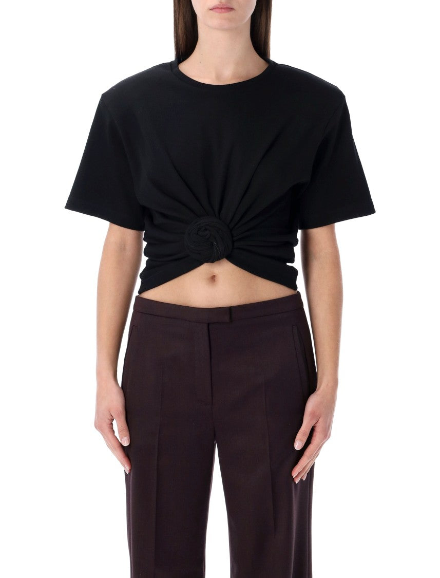 Magda Butrym Draped Short-Sleeve T-Shirt With Central Knot