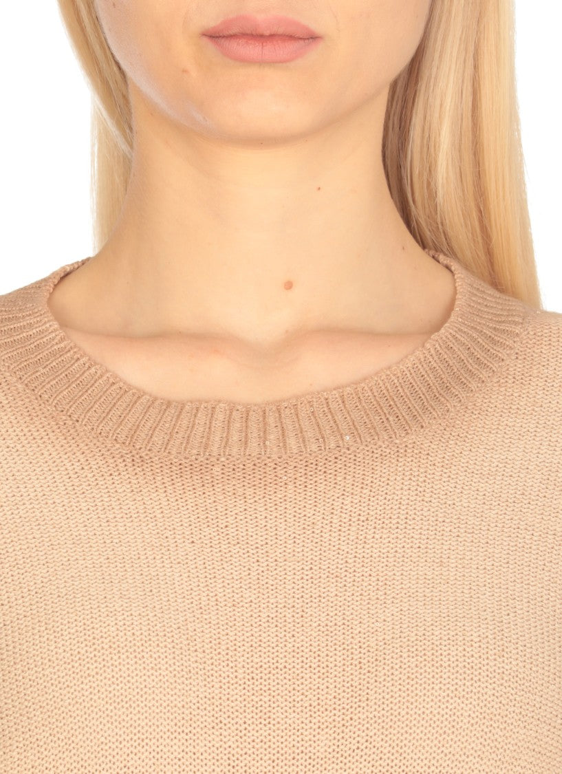 Fabiana Filippi Beige Cotton And Linen Sweater