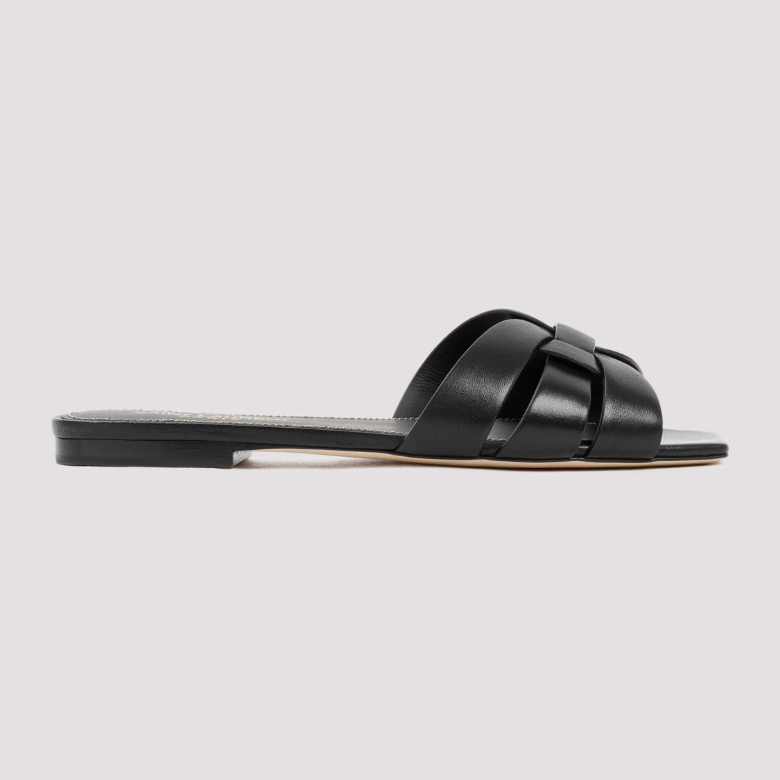 Saint Laurent Black Leather Tribute Flats