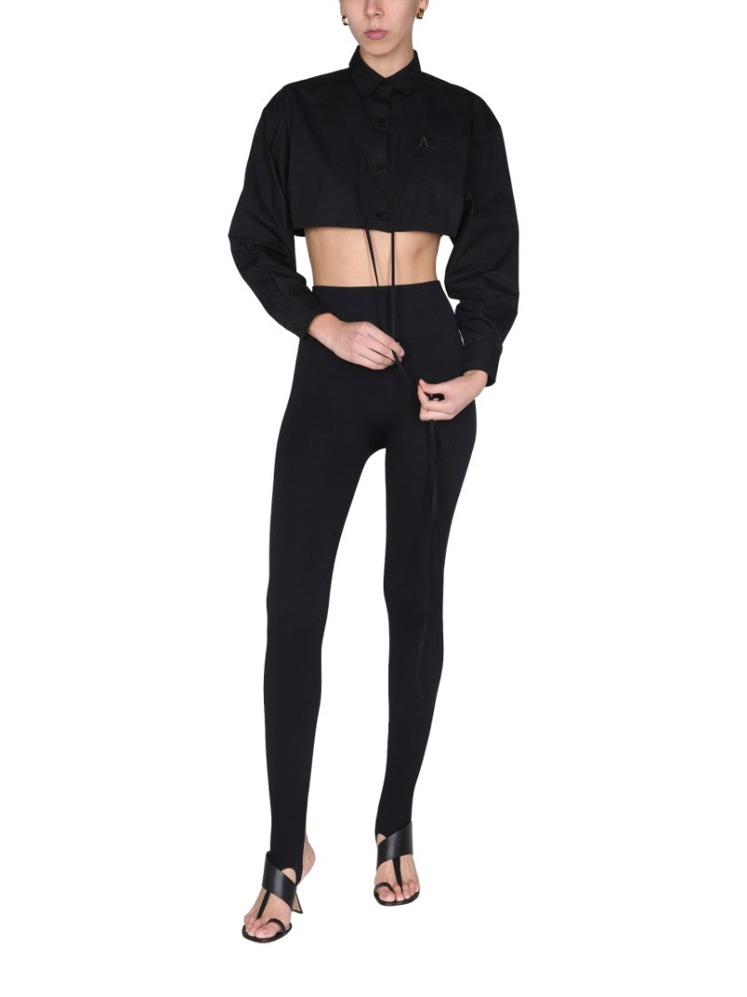 Andreâdamo Pointed Collar Cropped Shirt