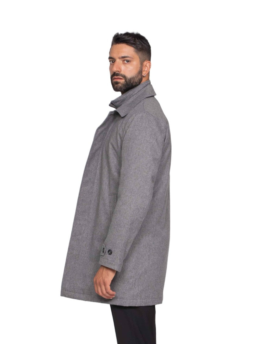 Fay Mid-Length Classic Tailored Coat With Structured Collar