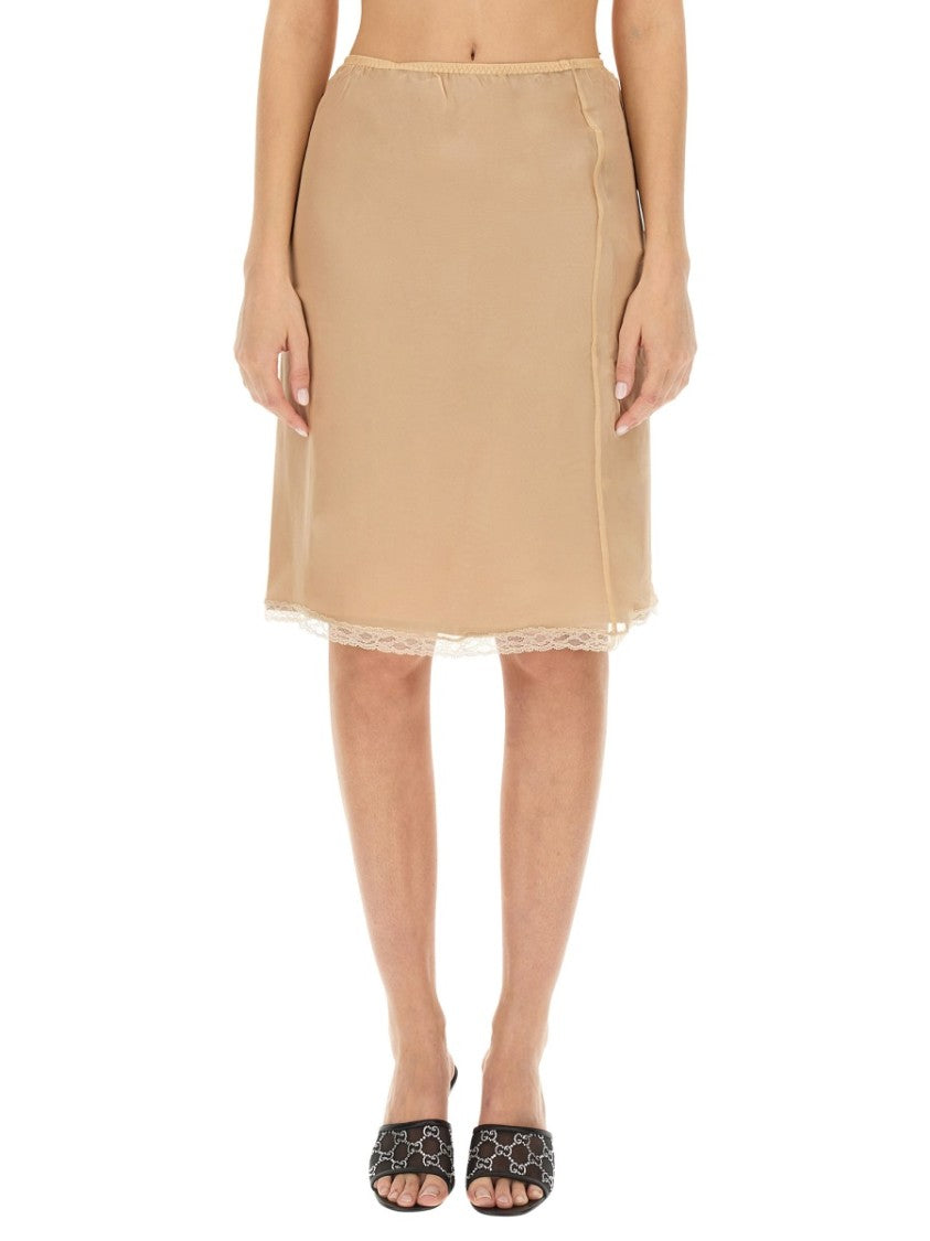 Gucci Slim Fit Silk Chiffon Skirt With Flowing Silhouette