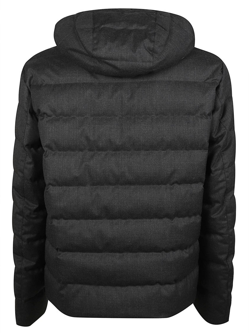 Herno Quilted Hooded Wool-Blend Down Jacket