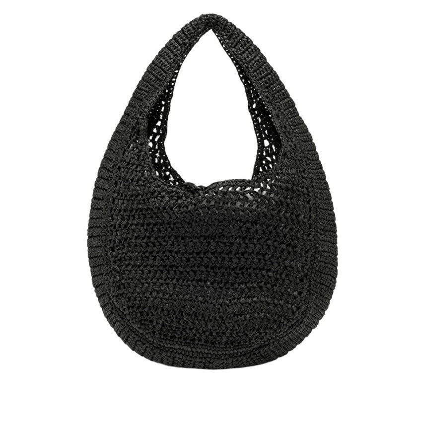 Gianni Chiarini Crochet Straw Hobo Bag