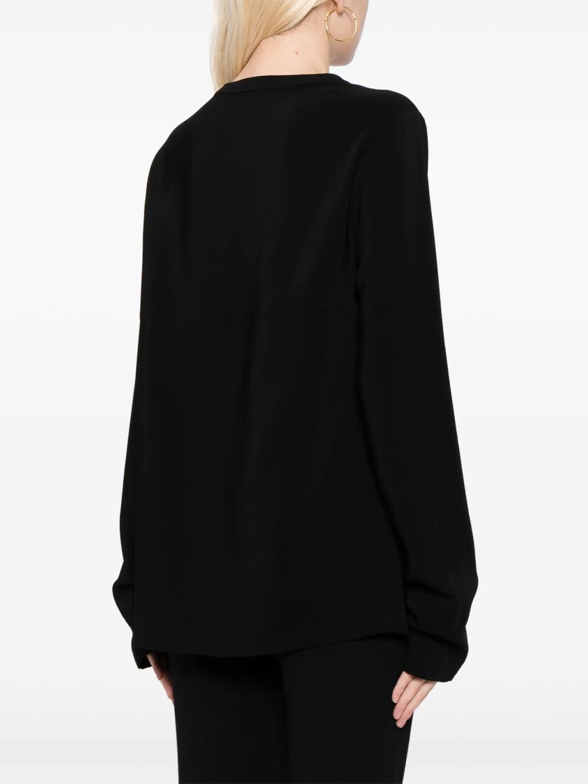 Stella Mccartney Black Iconic Zip Detailed Viscose Top