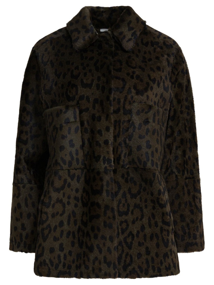 Furling By Giani Cropped Boxy Leather Jacket