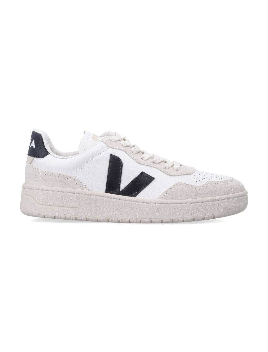 Veja V-90 Leather Sneakers In White
