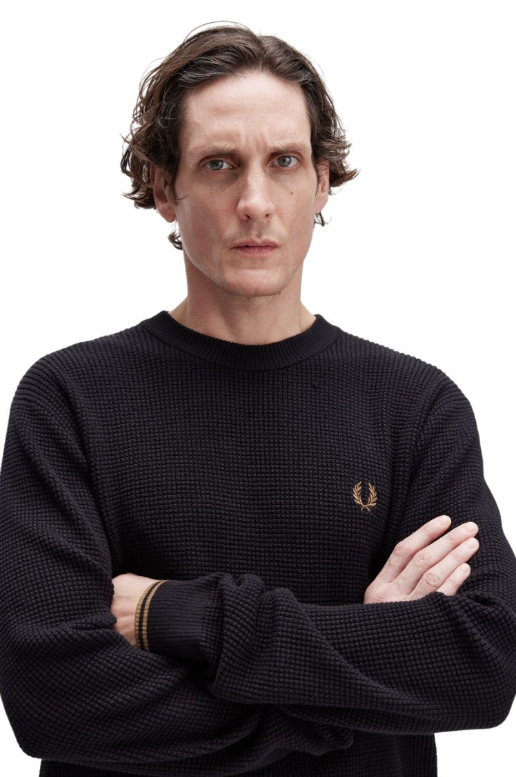 Fred Perry Textured Embossed Cotton Blend Fred Perry Sweater