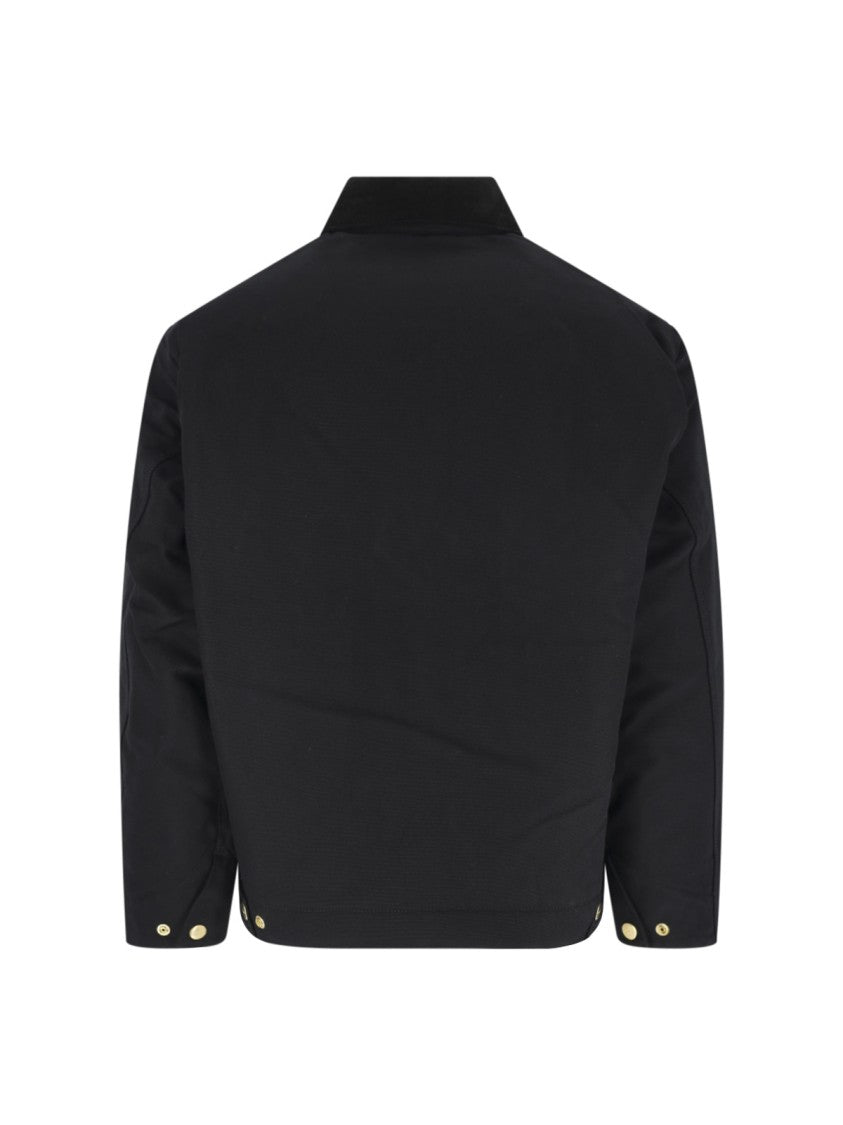 Carhartt Wip Black Og Detroit Velvet-Collar Cotton Jacket