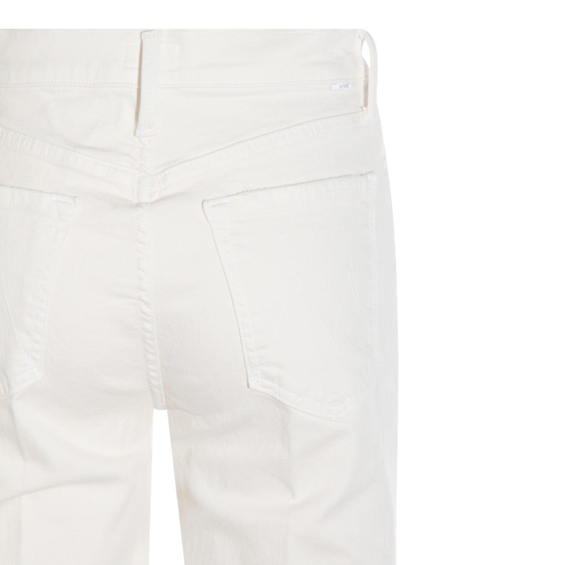 Mother High-Waisted White Cotton Jeans With Functional Pockets