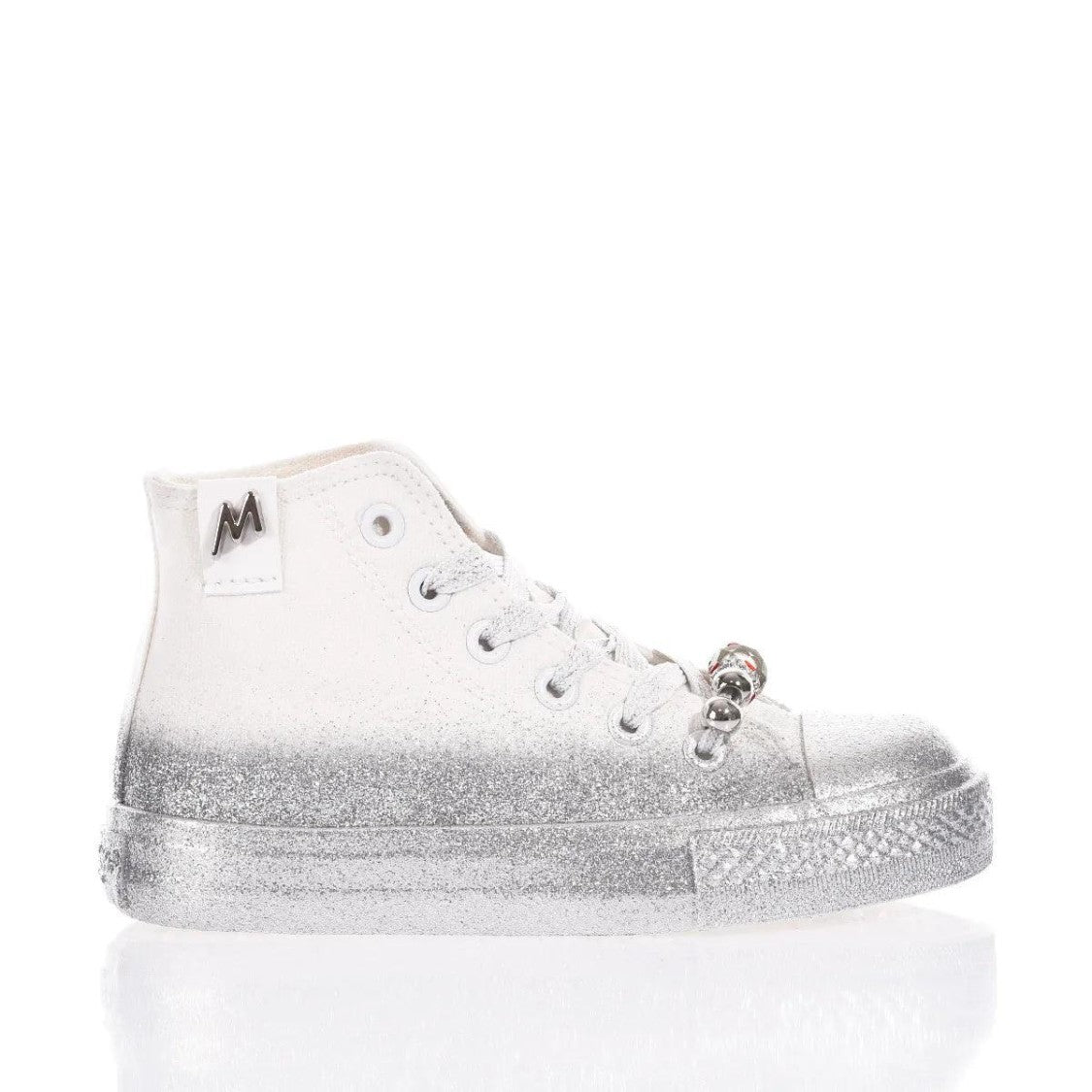 Mimanera High-Top Sneakers With Silver Glitter Gradient