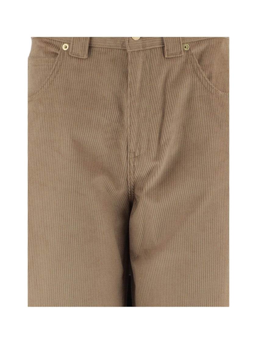 Darkpark Textured Ribbed Wide-Leg Cropped Pants