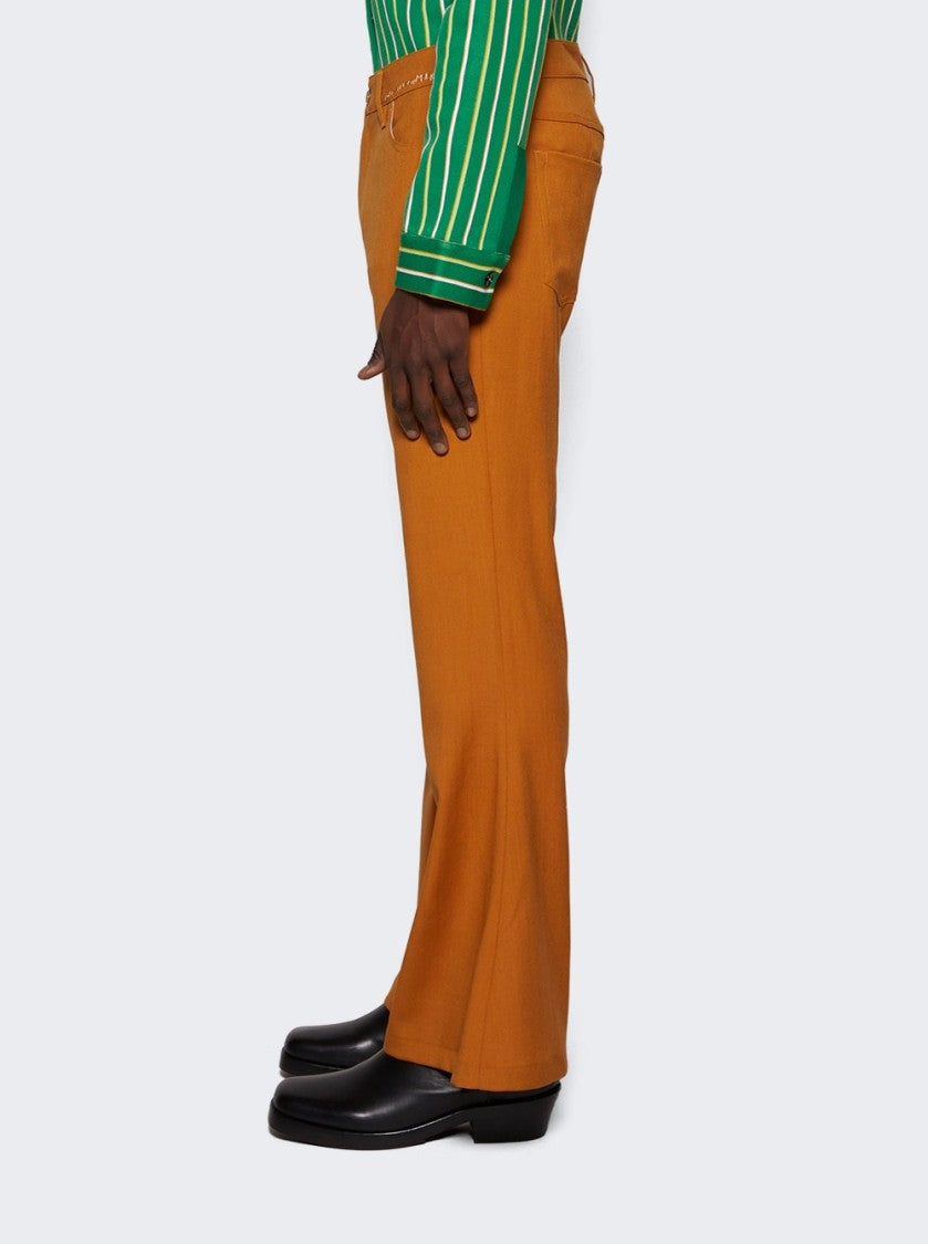 Marni Tailored Flared Trousers In Luxurious Orange Blend