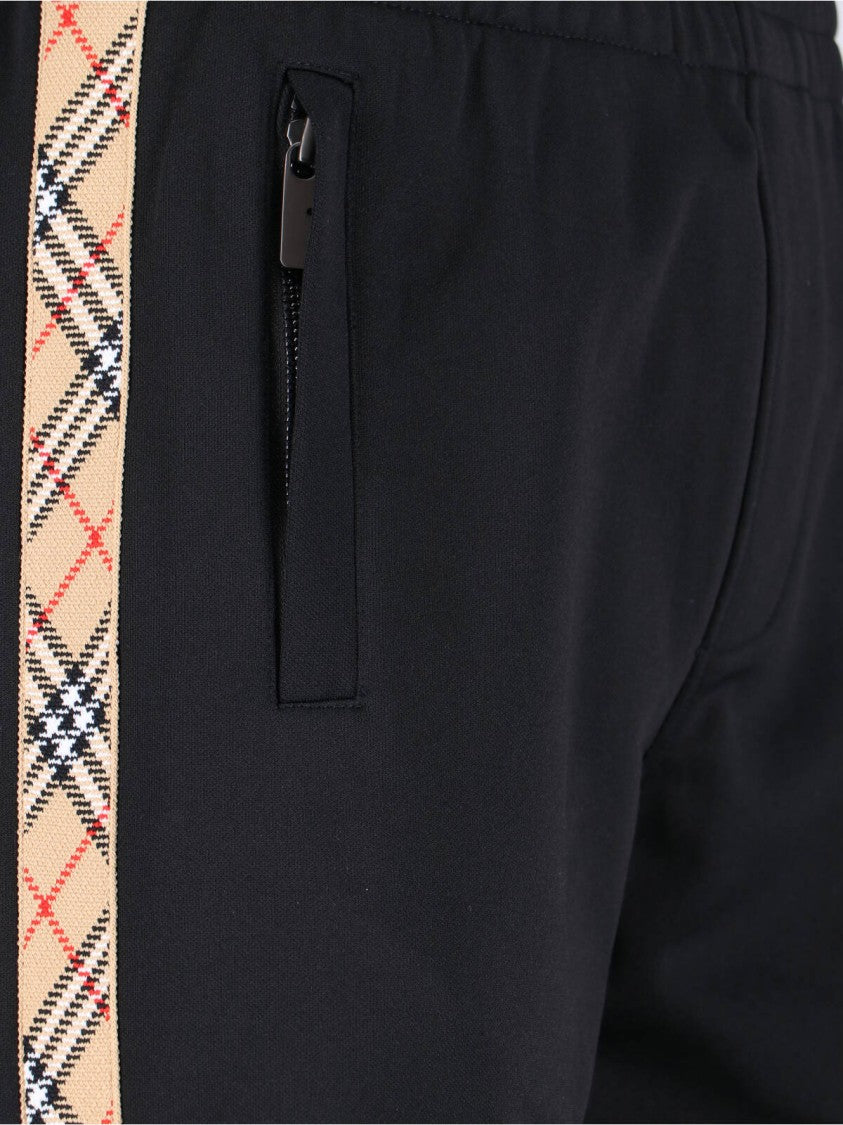 Burberry Black Cotton-Blend Logo Sweatpants