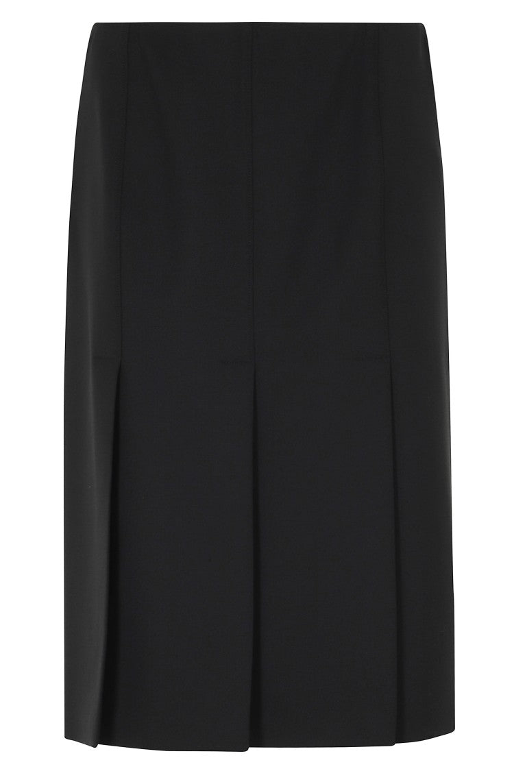 Seventy Black Front Slit Wool-Blend Midi Skirt