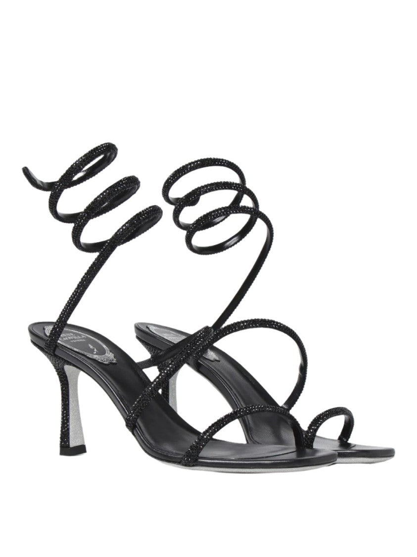 René Caovilla Cleo Crystal Laced-Up Ankle Sa