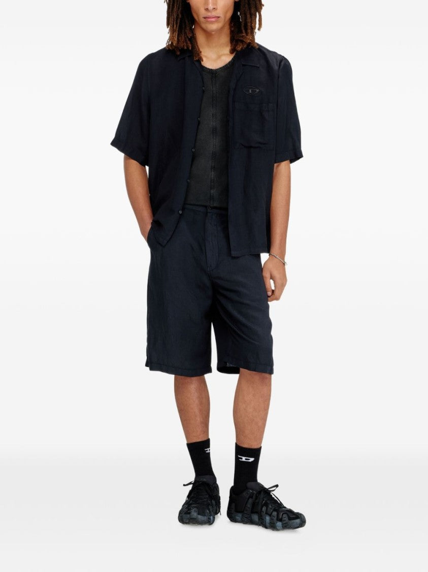 Diesel Black Buttoned Five-Pocket Shorts