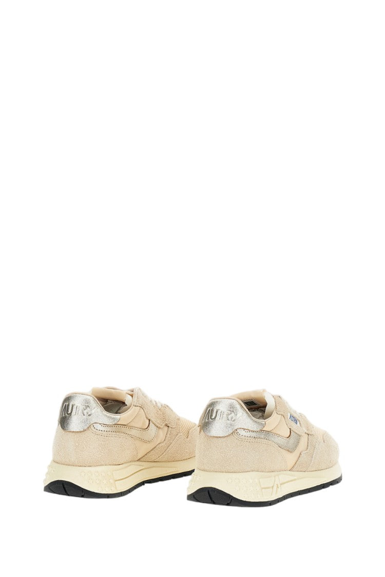 Autry Beige Reelwind Low Nylon Suede Sneakers
