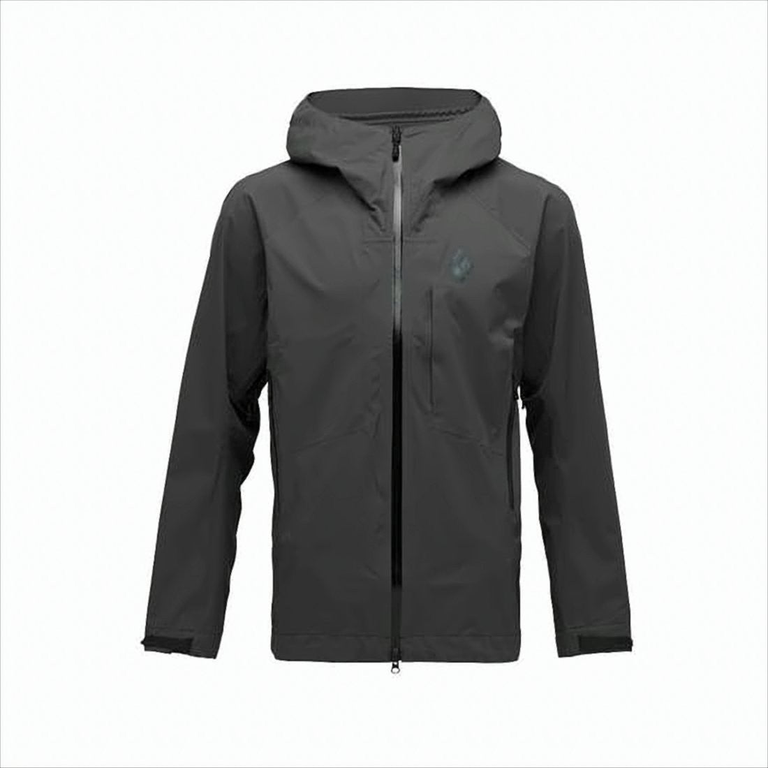 Black Diamond Black Nylon Jacket With Attached Hood