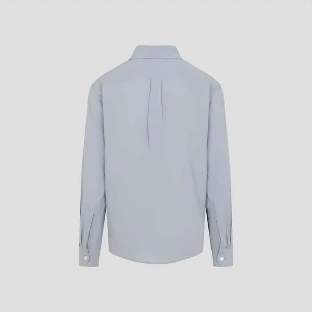 Our Legacy Long-Sleeve Blue Shirt With Classic Collar And Embroidered Logo