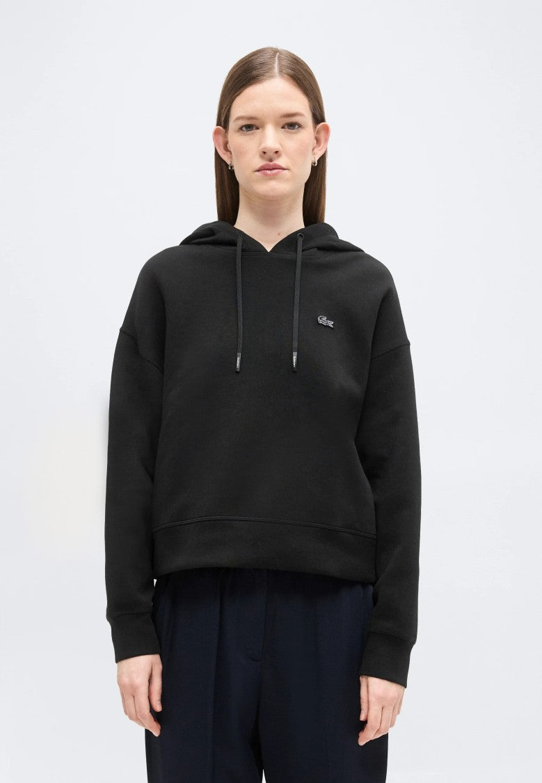Lacoste Cropped Embroidered Logo Hoodie