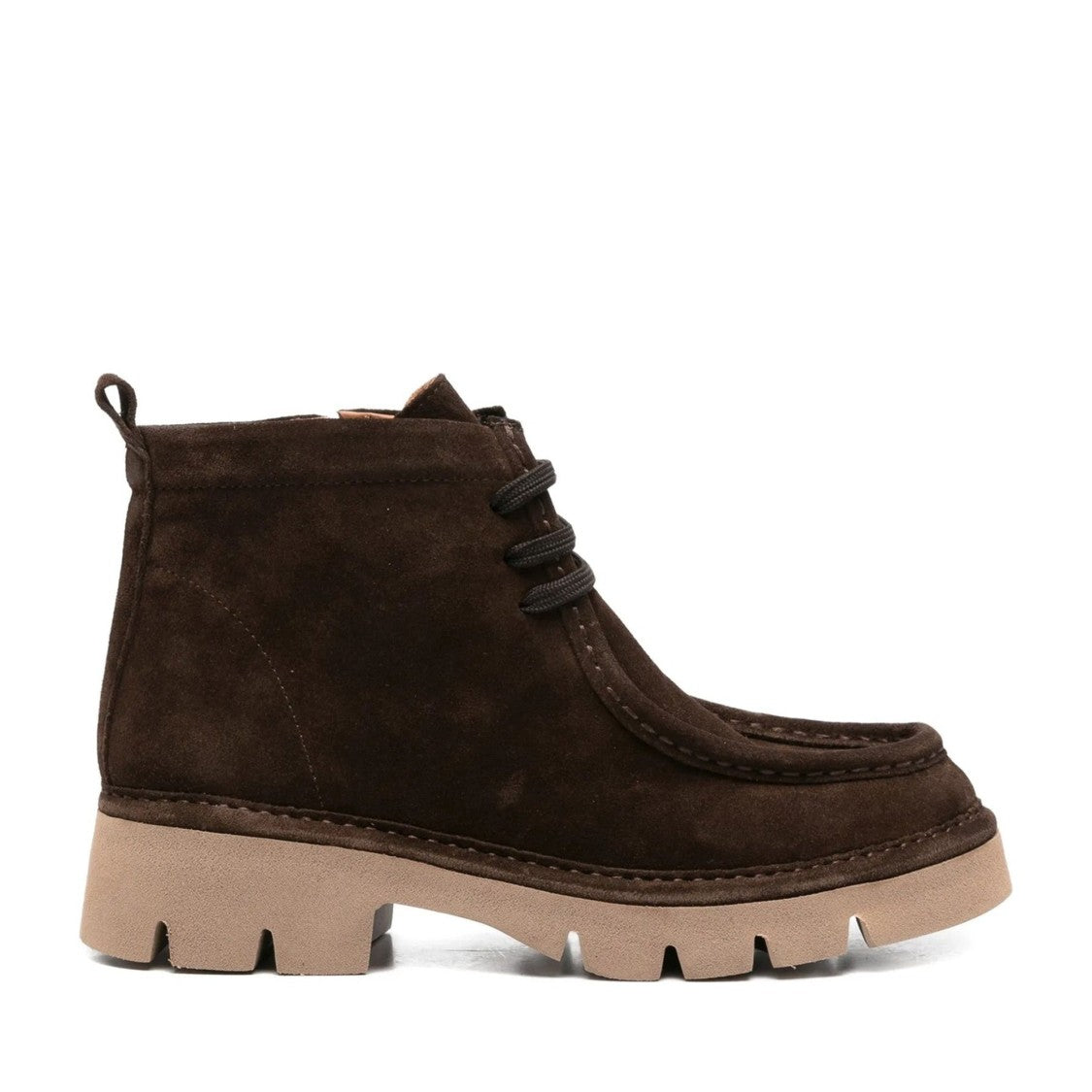 Sergio Moretti Brown Moccasin-Style Chunky Sole Suede Boots