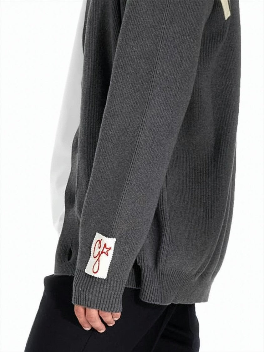 Golden Goose Relaxed Fit V-Neck Cardigan With Bold Lettering