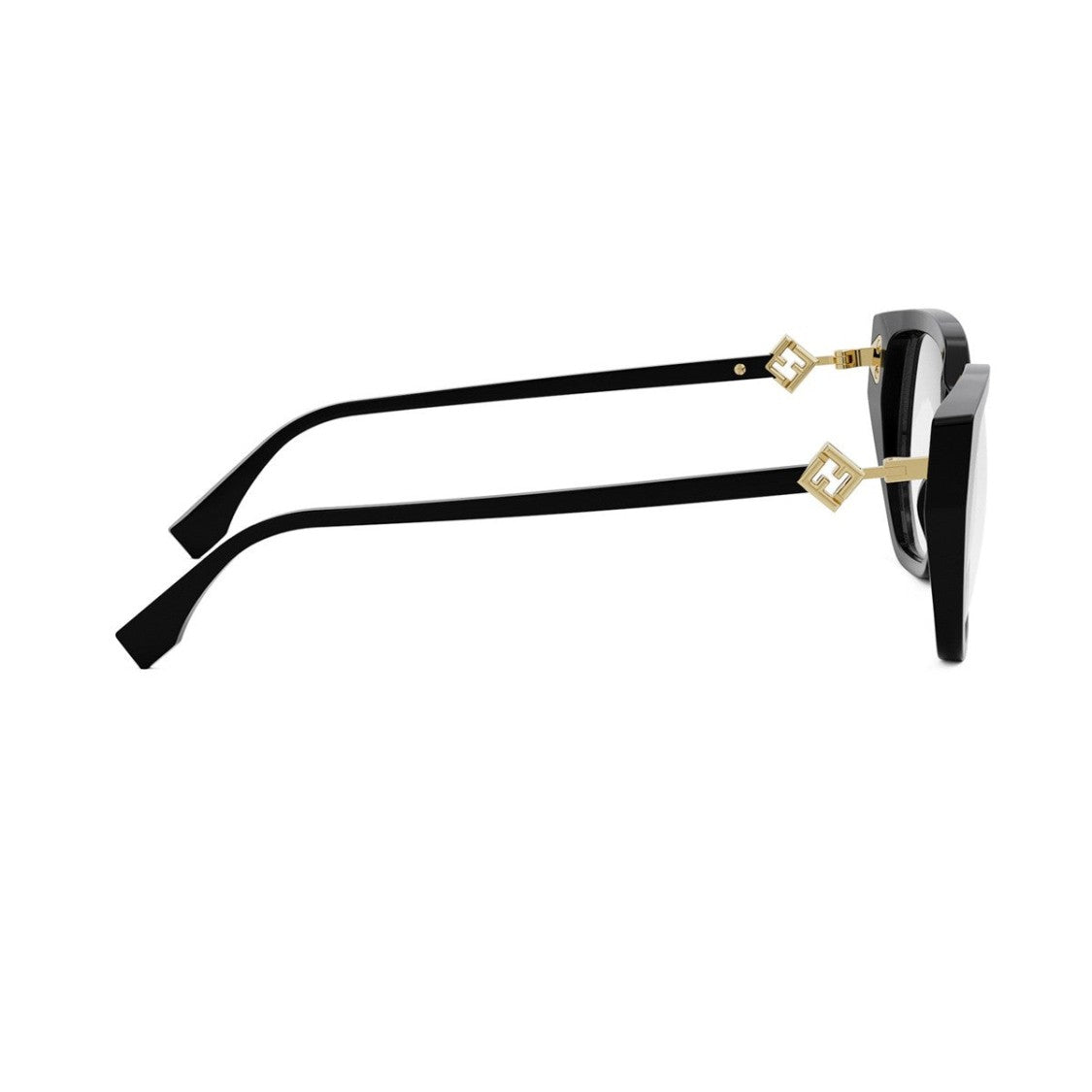 Fendi Black Ff Diamond Acetate Rectangular Sunglasses