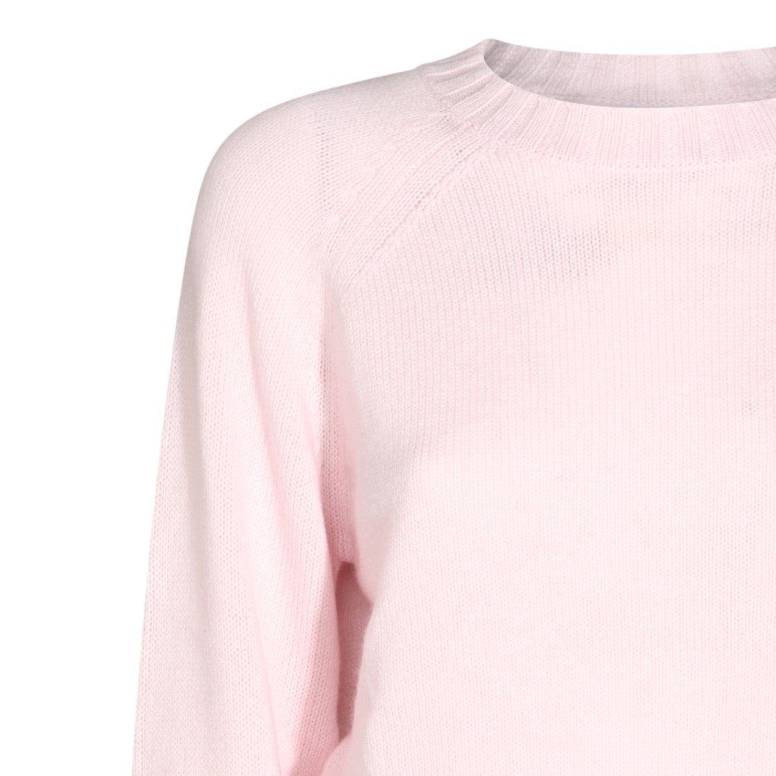 Allude Light Pink Raglan Sleeve Knit Sweater