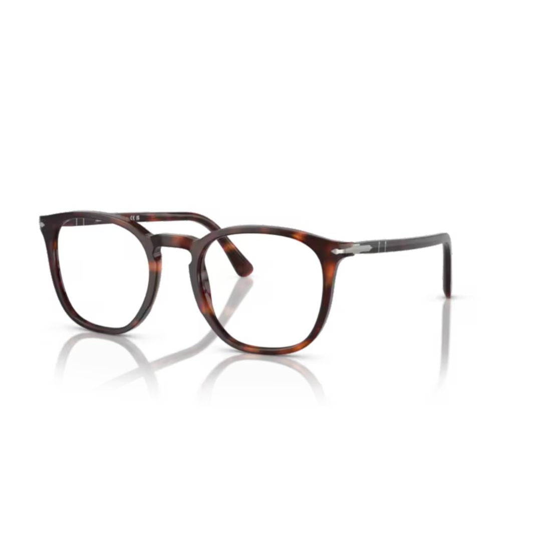 Persol 3318V Vista Round Acetate Eyeglasses With Tortoiseshell Pattern