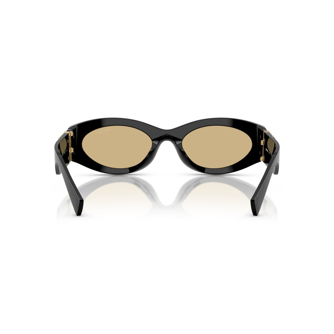 Miu Miu 0Mu 11Ws Glossy Black Acetate Oval Sunglasses